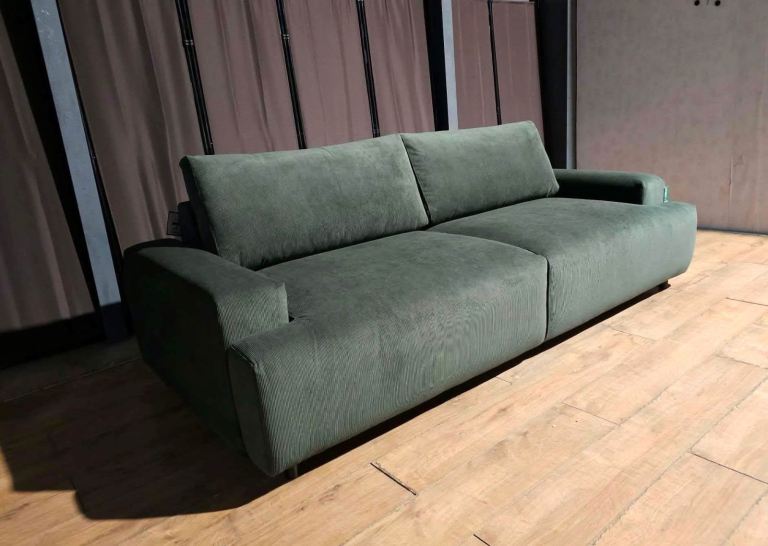 Unused Large 4 Seater Sofa Bed - Green Cord. 