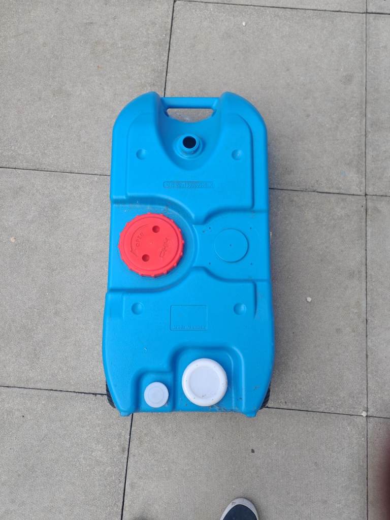 Blue Water Carrier / Waste Container for Camping or Caravan