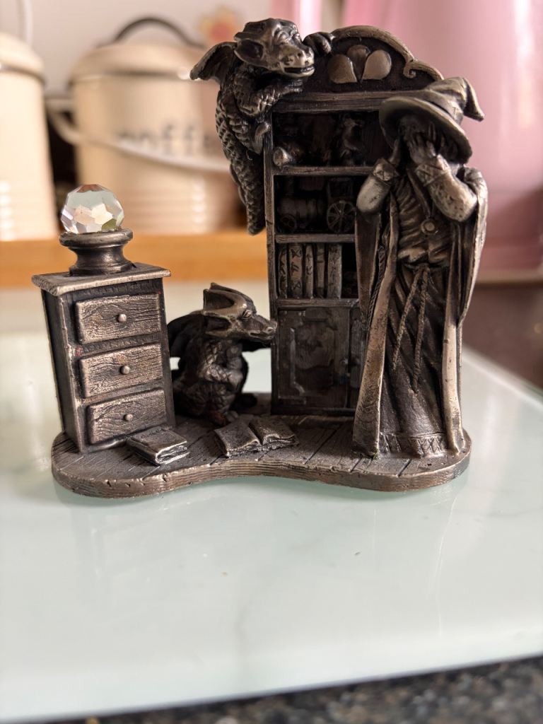 Myth & Magic Pewter Wizard and Dragons Figurine 