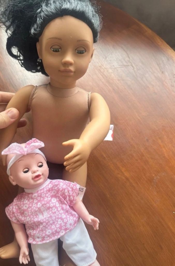 Pair of Dolls – Large Doll and Baby Doll, Good Condition