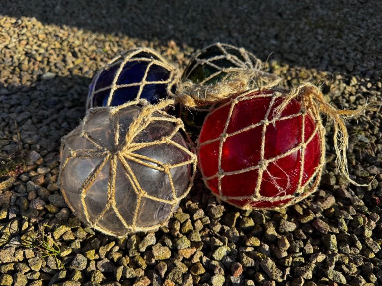 Set of 4 Genuine Vintage Glass Fishing Floats