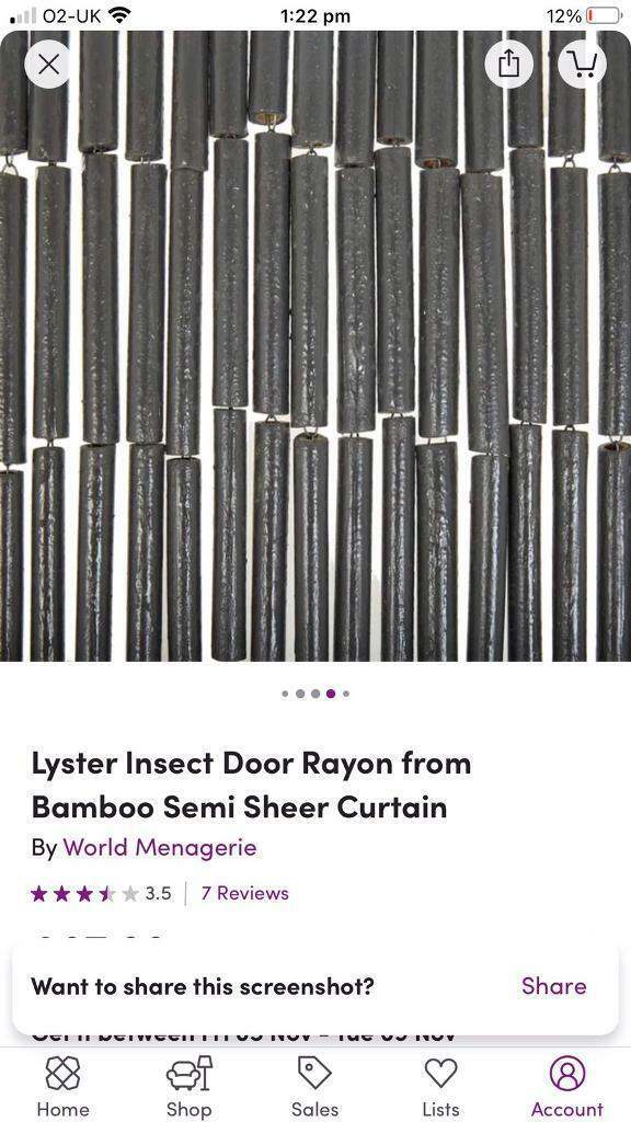 Wayfair Real bamboo door curtain grey like new