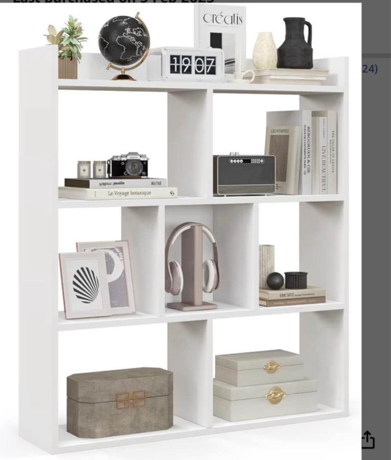 White 7 Cube Bookshelf