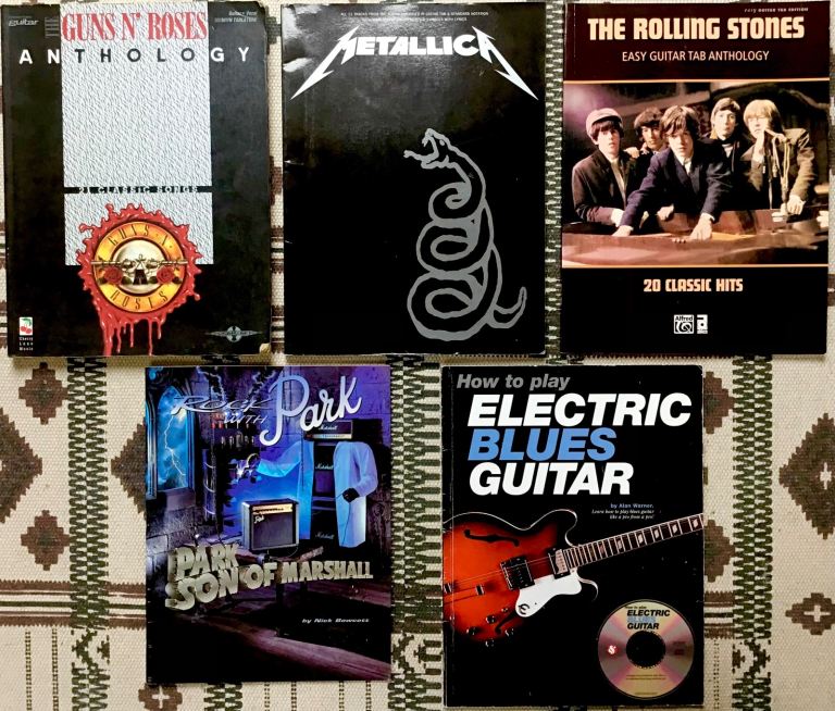 **BARGAIN** 5 Guitar Songbooks, The Rolling Stones, Metallica, GunsN'Roses etc. & Blues, Rock Books