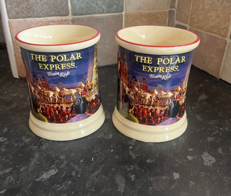 Pair of Polar Express Ceramic Tankards 