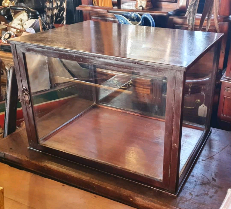 Antique Oak and Glass Ex Museum Display Case