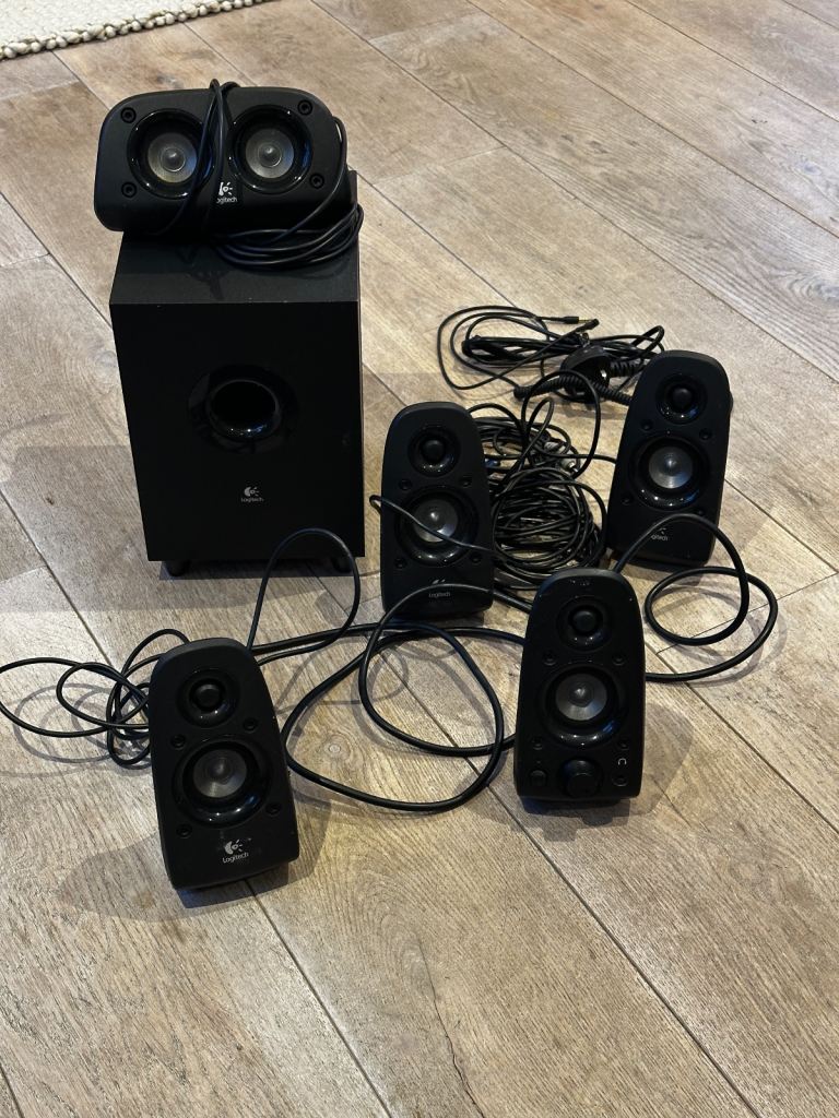 Logitech surround sound speaker system with subwoofer