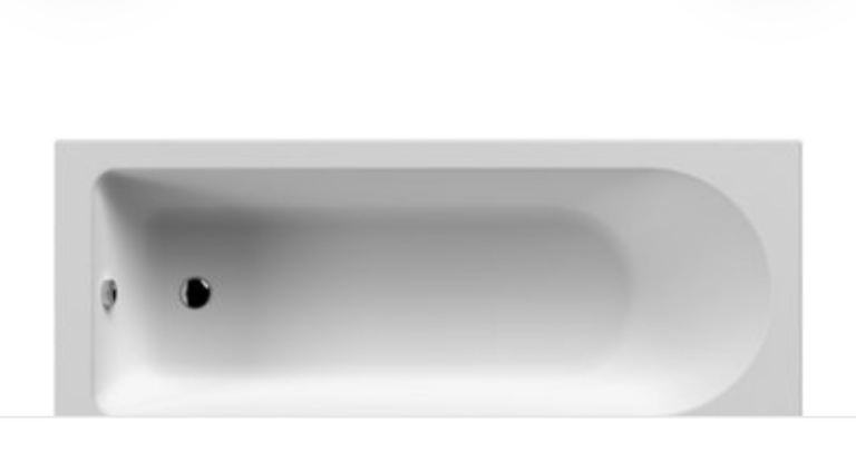 Round single ended straight shower bath 1500x 700mm