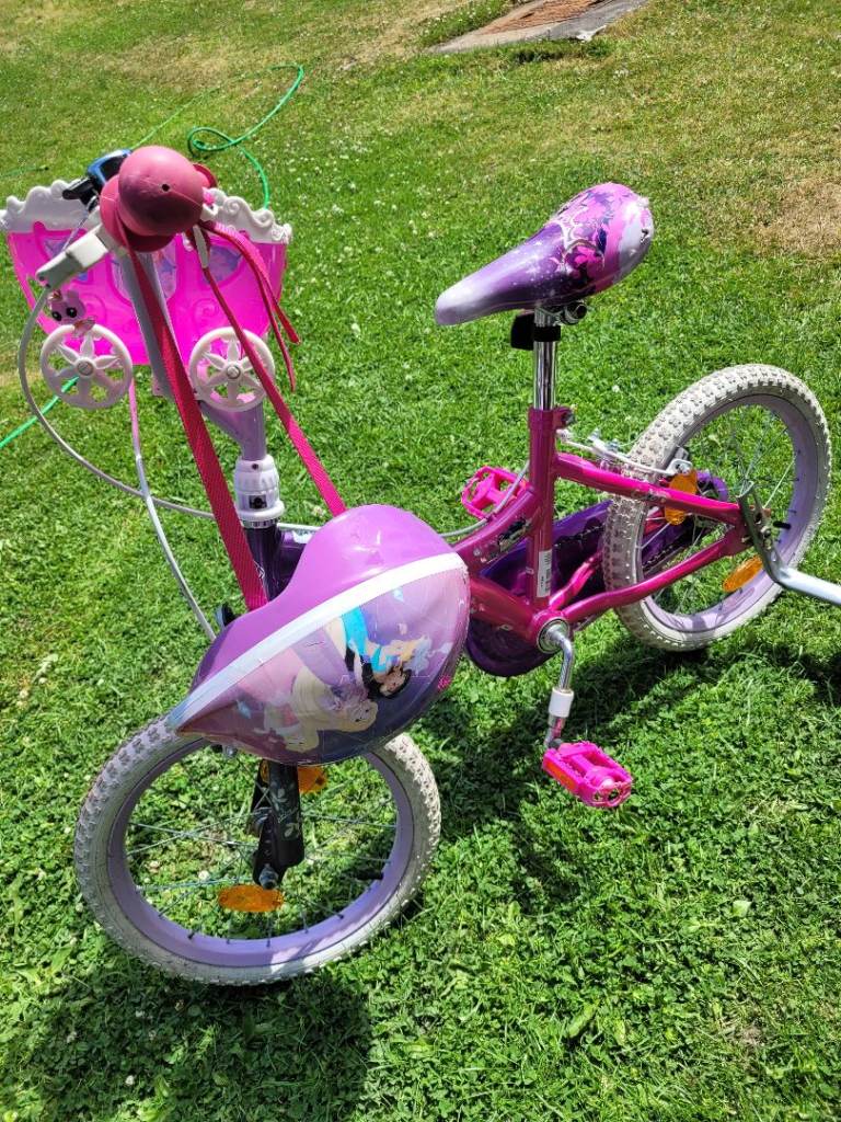 Girls disney Princess bike and helmet
