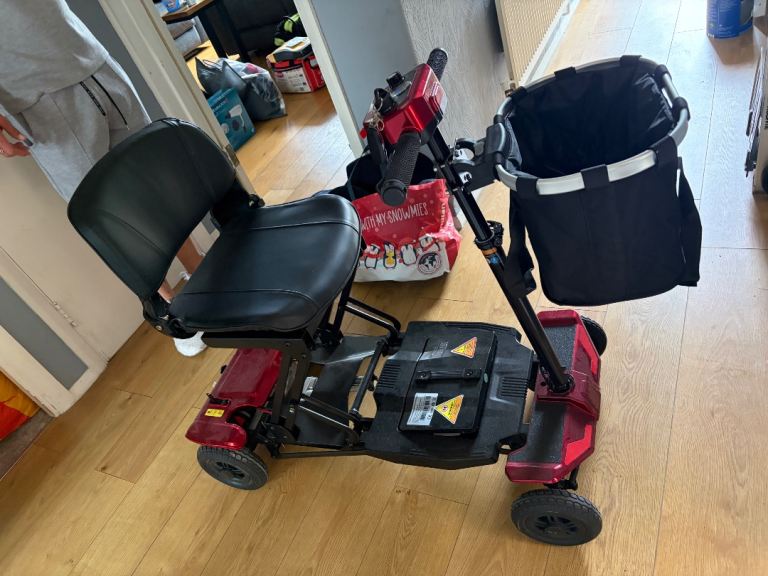 Red Mobility Scooter - Folding Design, Excellent Condition