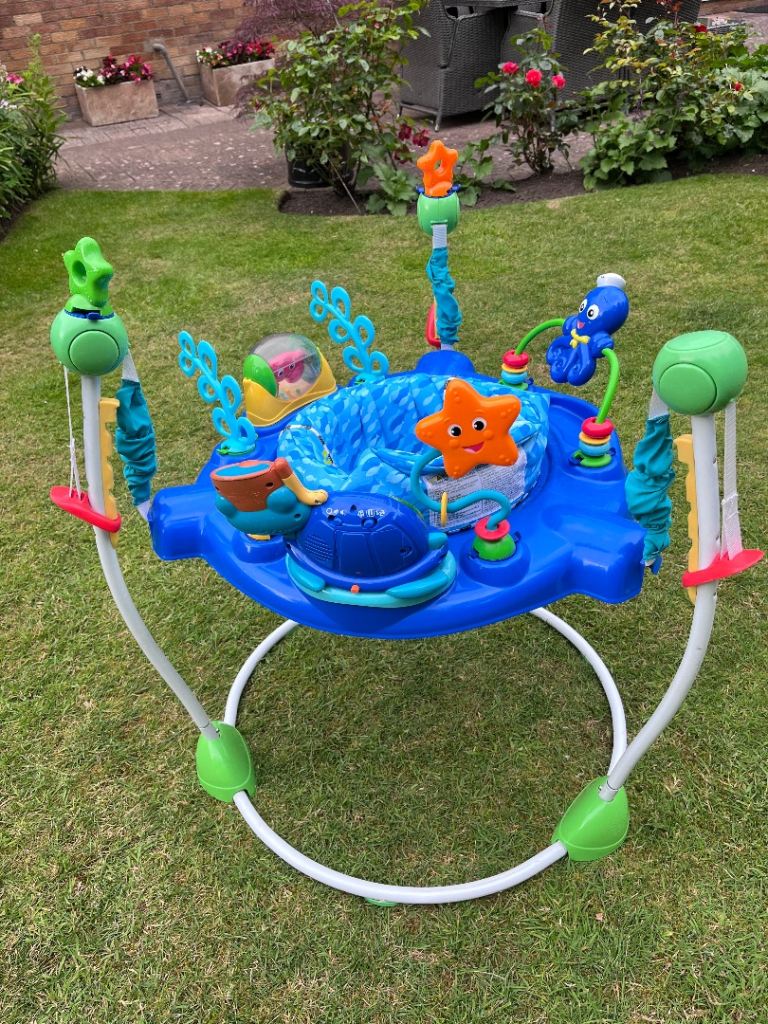Baby Einstein Blue Music & Lights Ocean Discovery Activity Bouncer, Jumperoo