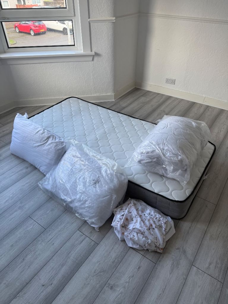 Single Mattress with duvet and pillows