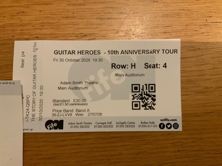 Guitar Heroes 10th Anniversary Tour Ticket – Adam Smith Theatre