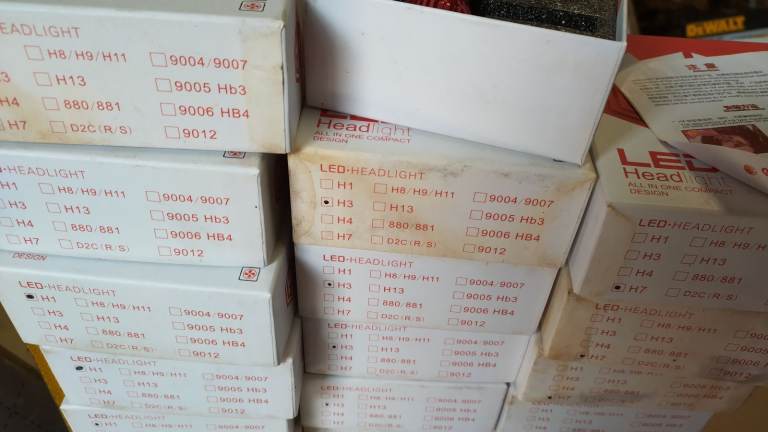 17 x NEW unused LED headlight bulbs spotlights driving lights  H1 H3 H7 . free mainland delivery 