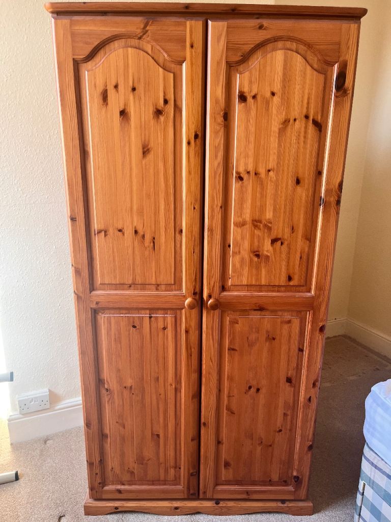 Solid Pine Double Wardrobe