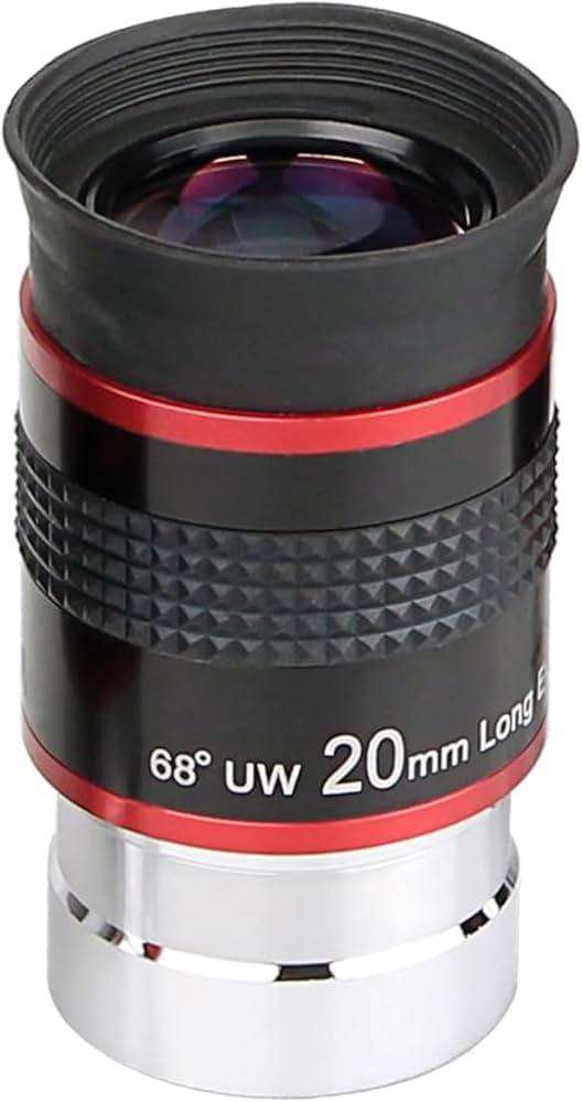 Brand New 68° Ultra Wide Angle Eyepiece FMC 20mm Red Line For 1.25in Telescopes BARGAIN