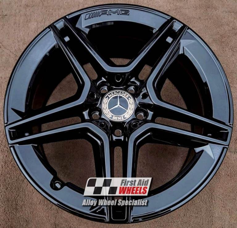 R559BG Swap MERCEDES A CLASS CLA 4X 18'' GENUINE AMG GLOSS BLACK ALLOY WHEELS
