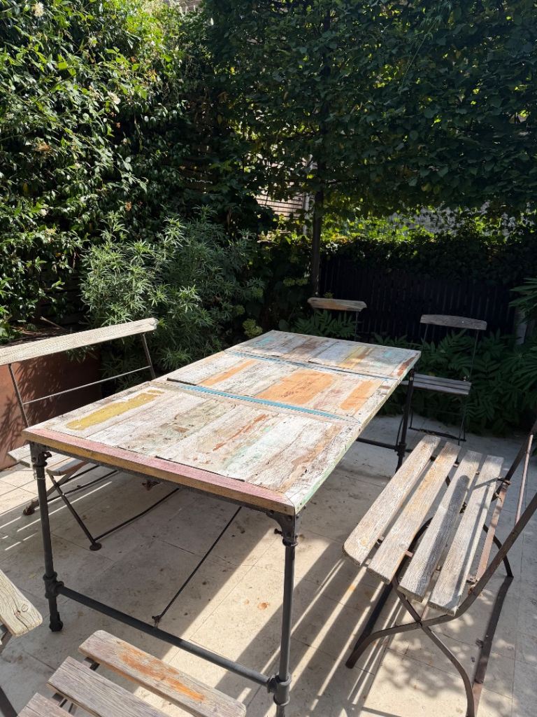 Rustic Reclaimed Wood Outdoor Table