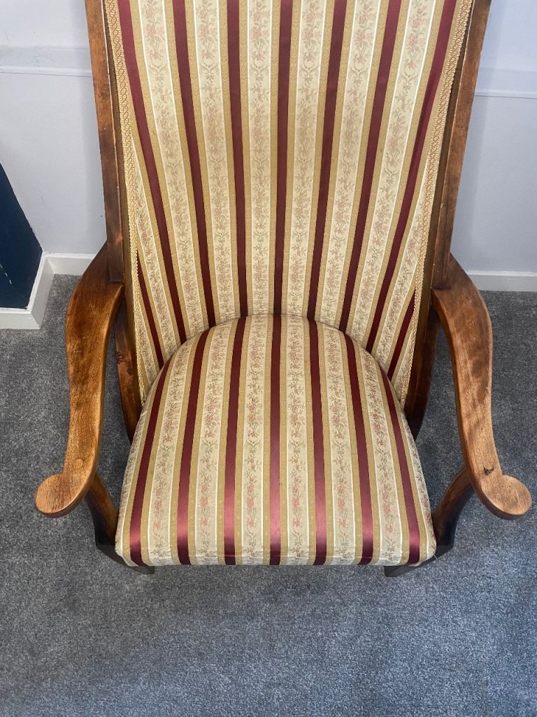 Antique Highback armchair - Recently Re-upholstered 