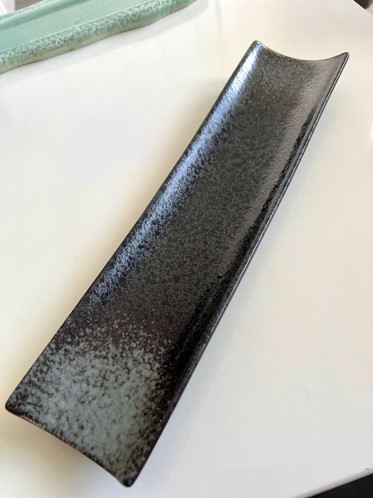 Japanese Style Sushi Serving Plate Black