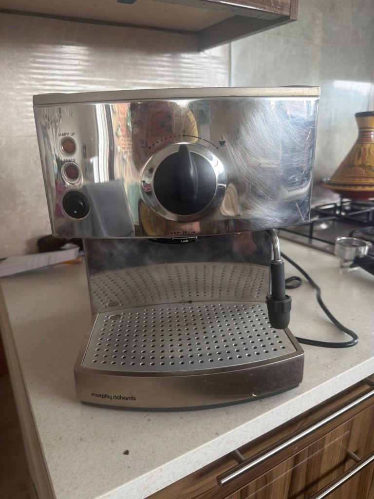 Morphy Richards Espresso Machine - Silver, Working Condition