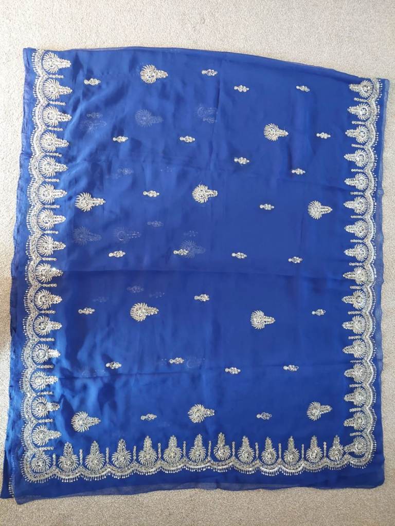 New Blue & Silver Sari