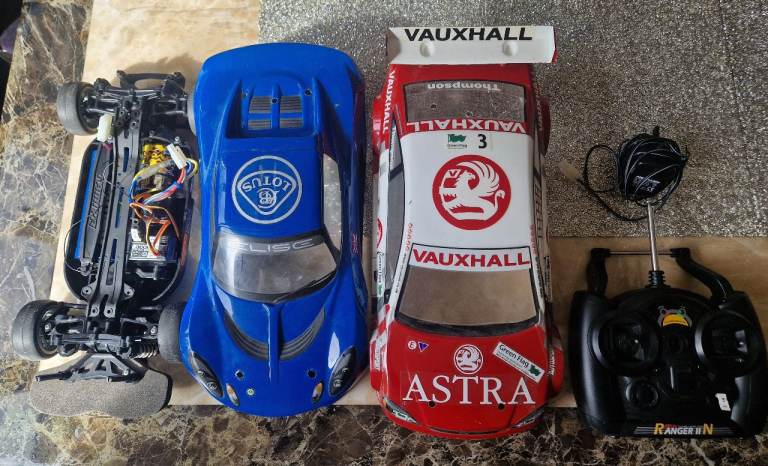 Tamiya 1:10 RC Car with ESC, Controller, crystals,  reciever & 2x Body Shells.