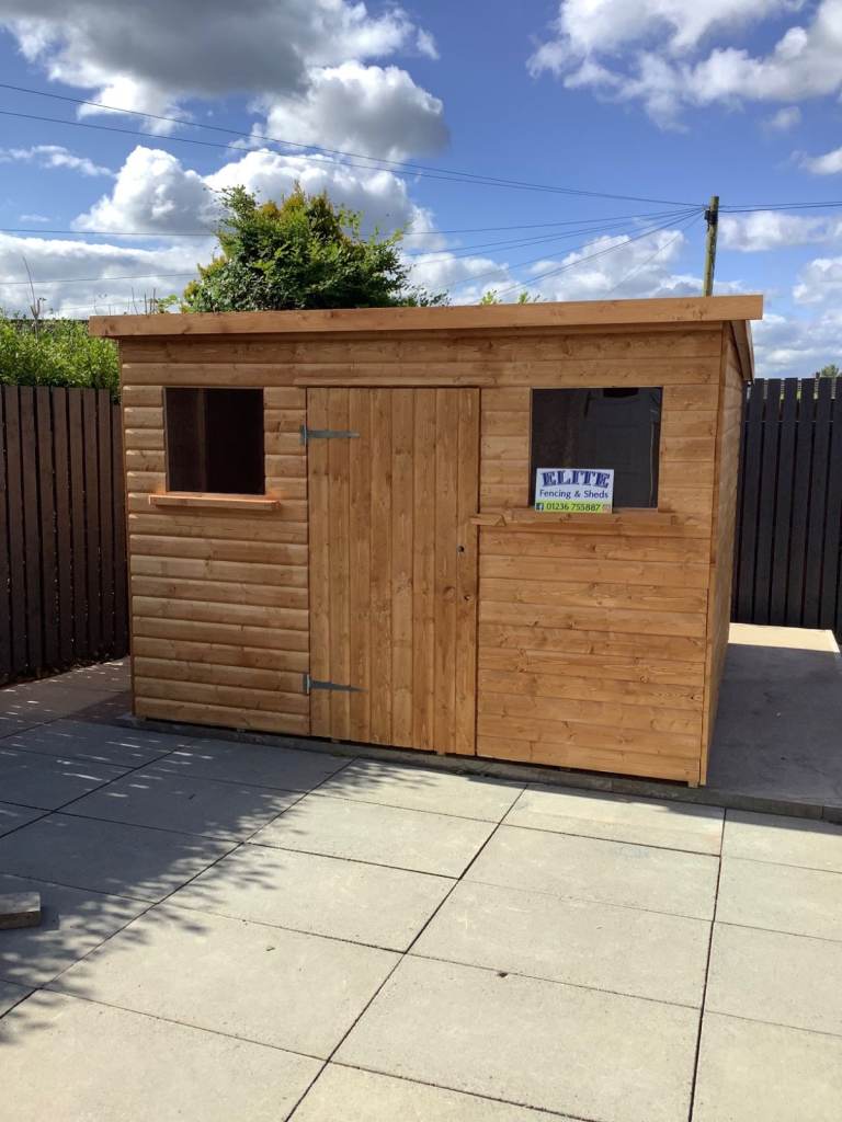 Heavy Duty 10x10 Pent Workshop 20mm Log effect 