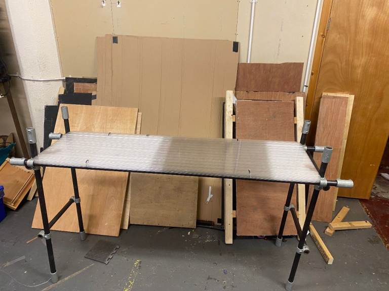 modular steel+polycarb table (DJ booth)