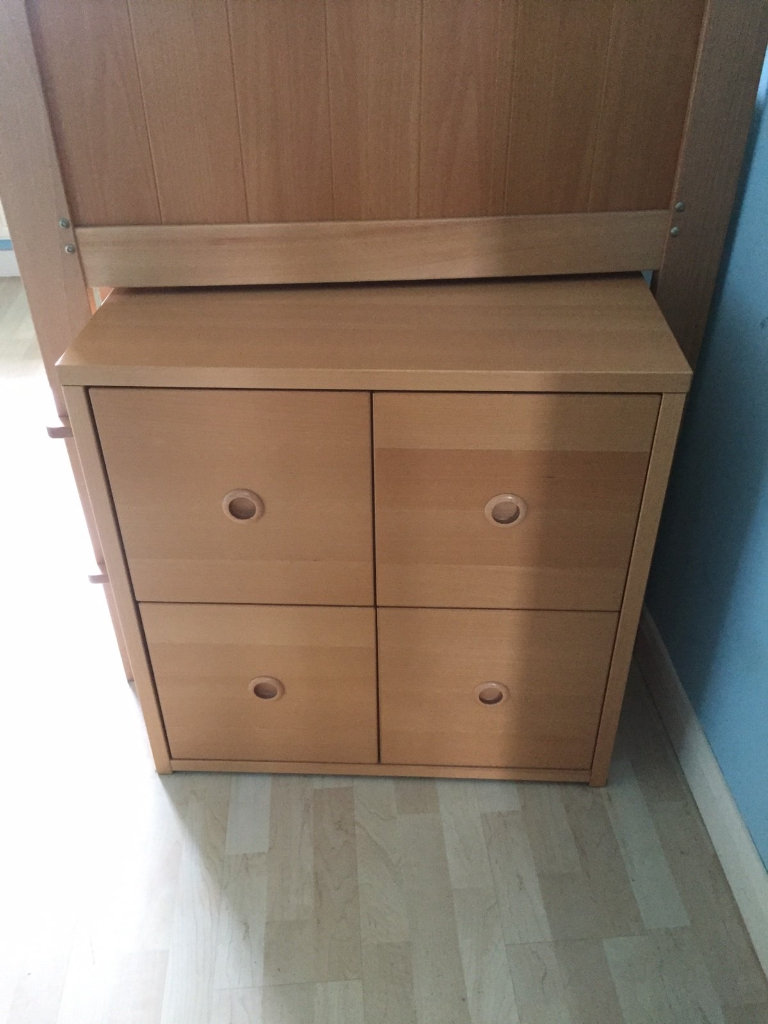 Salcombe Solid Beech Slide Under Bed Storage Unit.