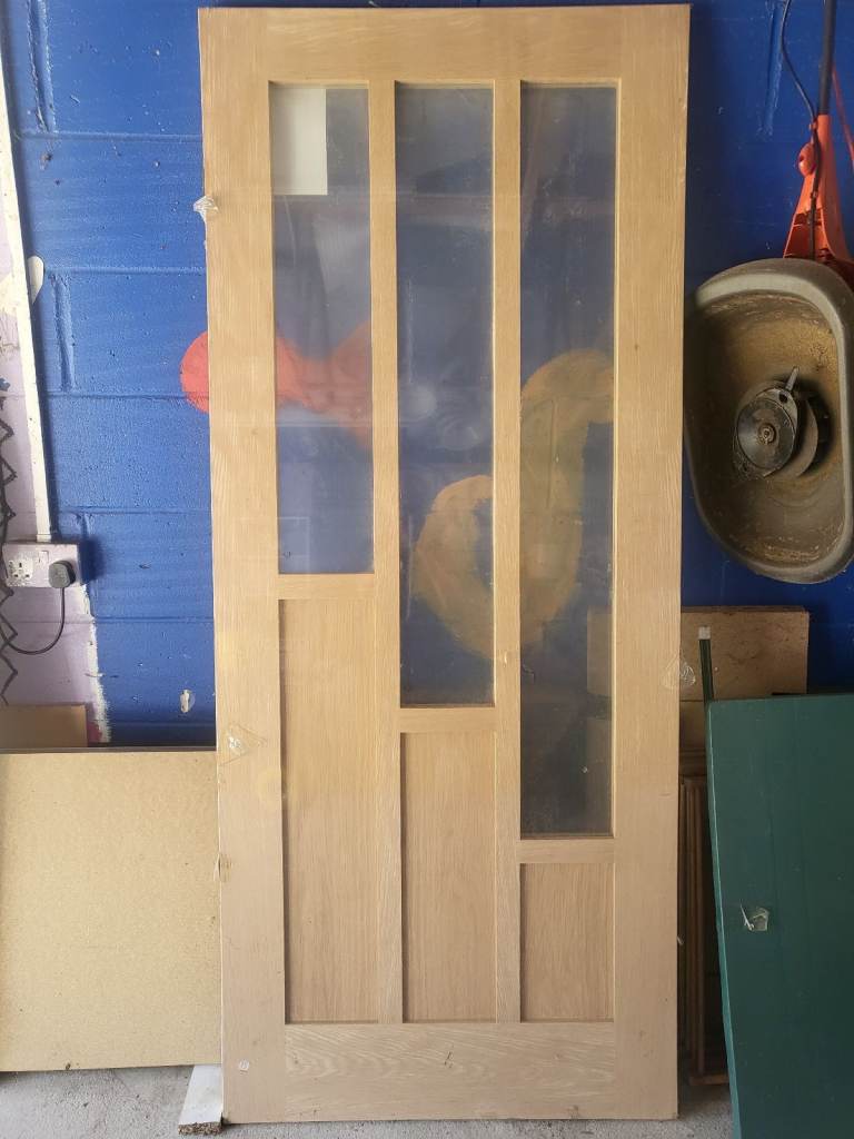 Finished Glazed Internal Wood Door – Brand New