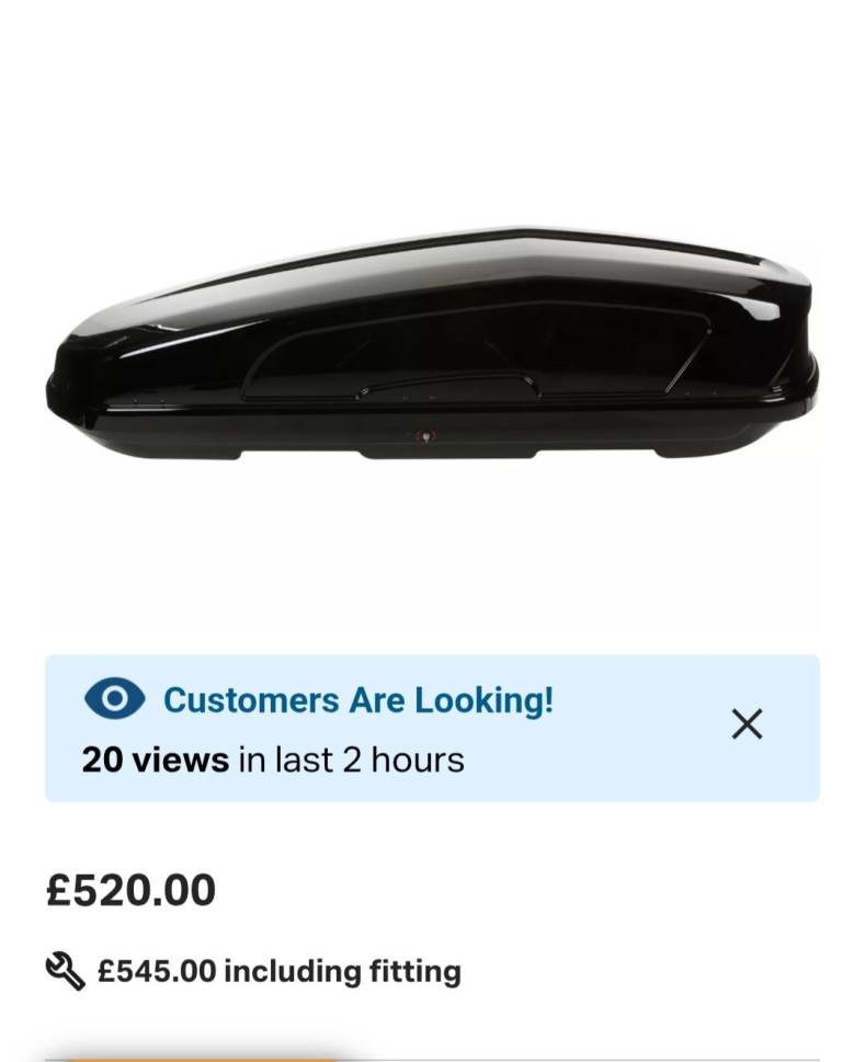 Brand new 580l roofbox unused