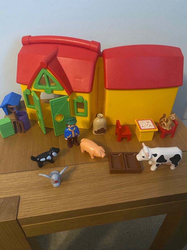 image for Playmobil 1 2 3 take along farm set complete