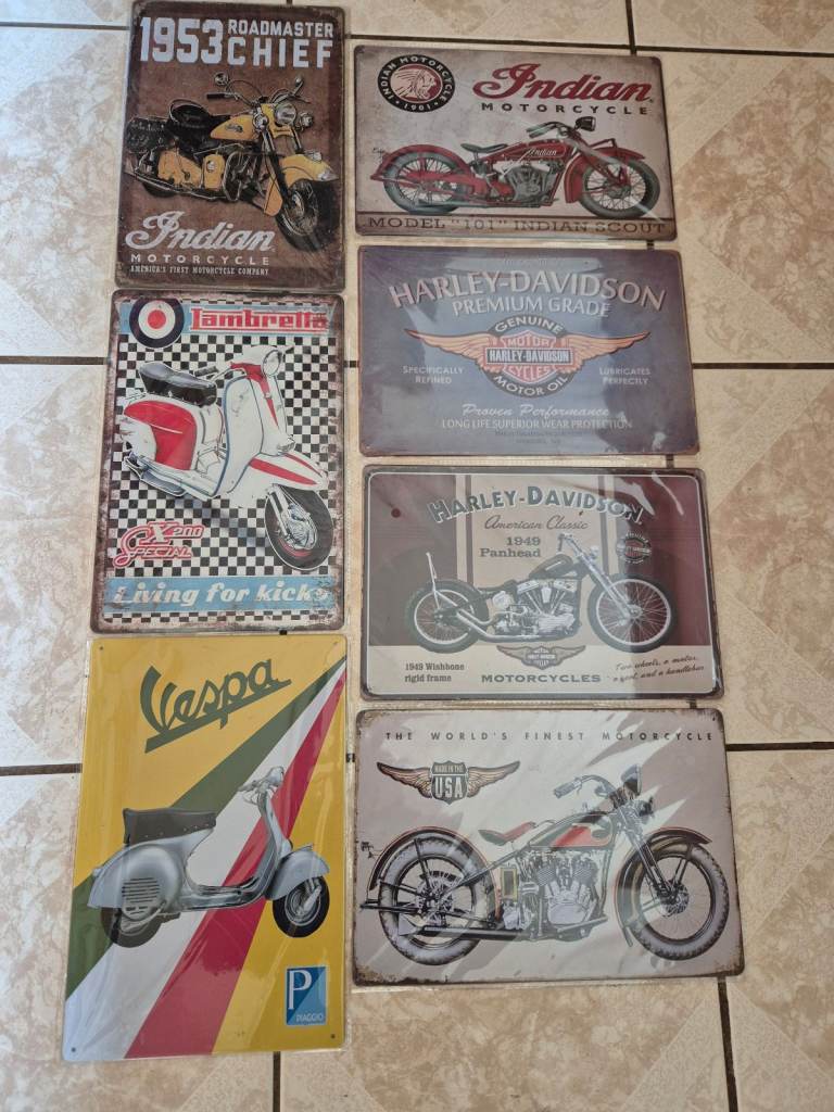 Vintage style Motorcycle scooter metal Signs 