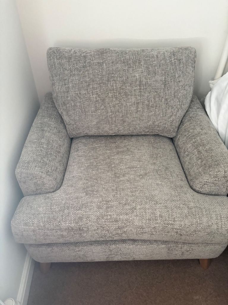 Comfy Grey Armchair – As New Condition, Fabric