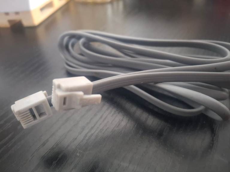 Universal rj11 grey telephone extension cable wire