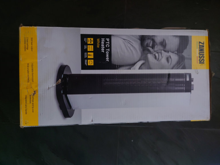 New Zanussi 2KW Oscillating Tower Fan Heater with 2 Speed/Heat Settings