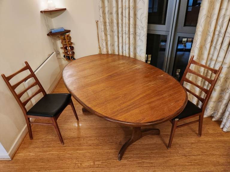 Dining table and two chairs