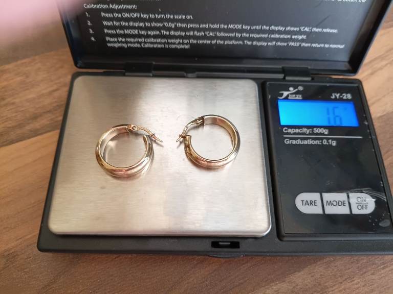 solid 9cy yellow gold earrings 