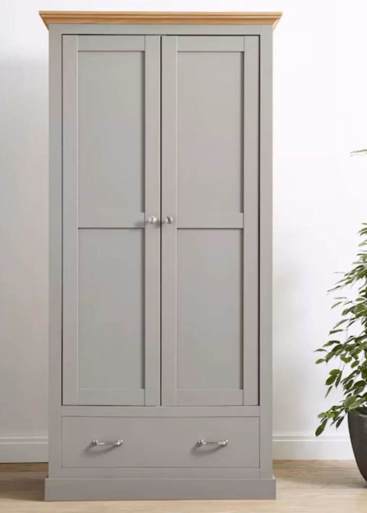 NEW BOXED GREY OAK WARDROBE 