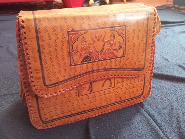 Leather Handbag with Compartments