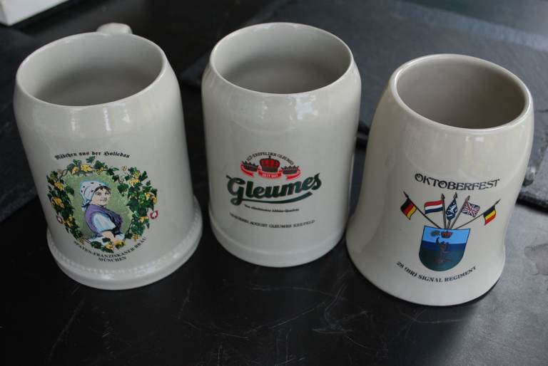 3 x Traditional German Stoneware Ceramic Beer Steins/Mugs by Rastal