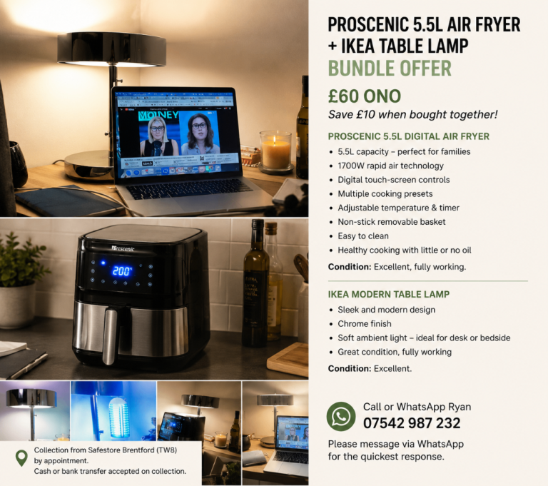 Proscenic 5.5L Air Fryer + IKEA Modern Table Lamp – Bundle Offer