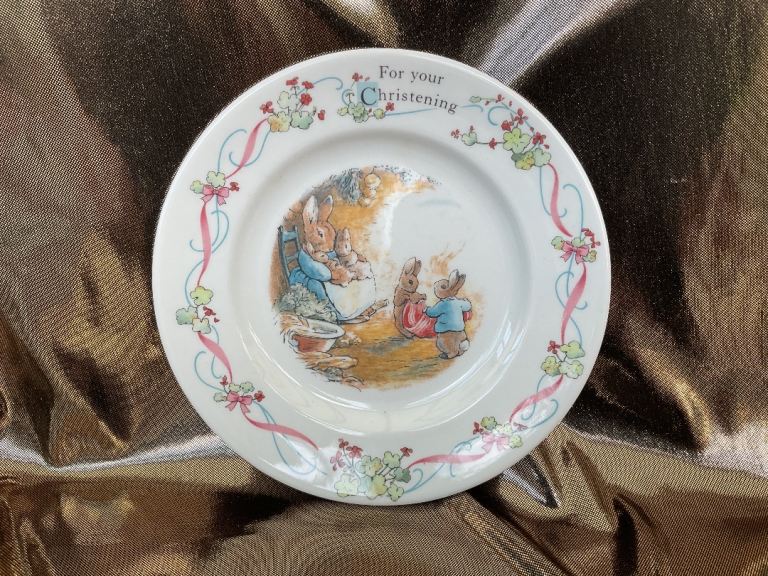 Vintage Wedgwood Peter Rabbit Christening Plate in good condition (original box)