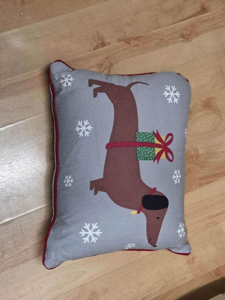Christmas dog cushion