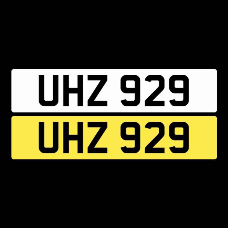 UHZ 929 - Dateless 3 digit NI Number Plate