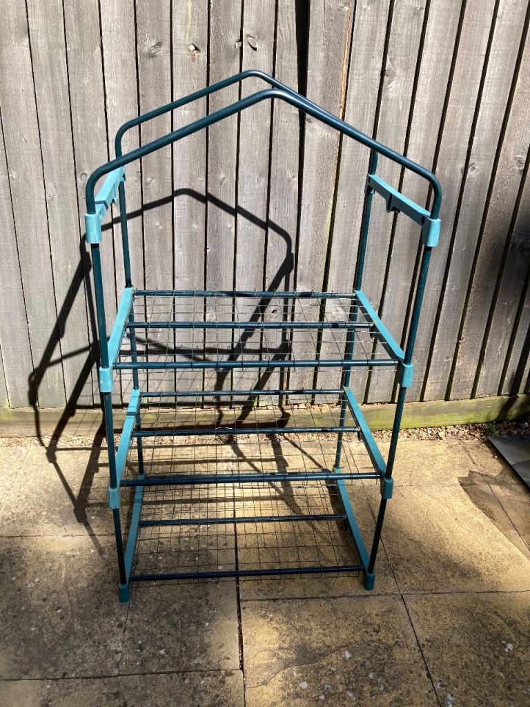Small Greenhouse with Clear Plastic Cover – Used Condition