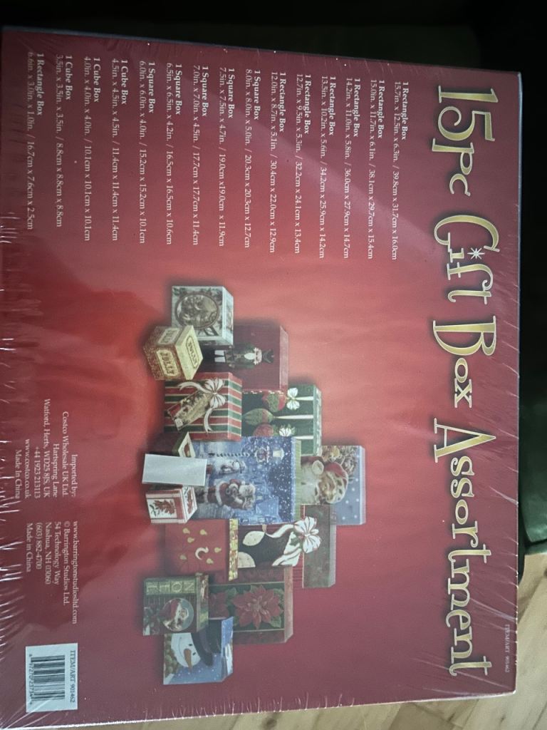 New 15pc Christmas Gift Box Assortment Costco  – Various Sizes