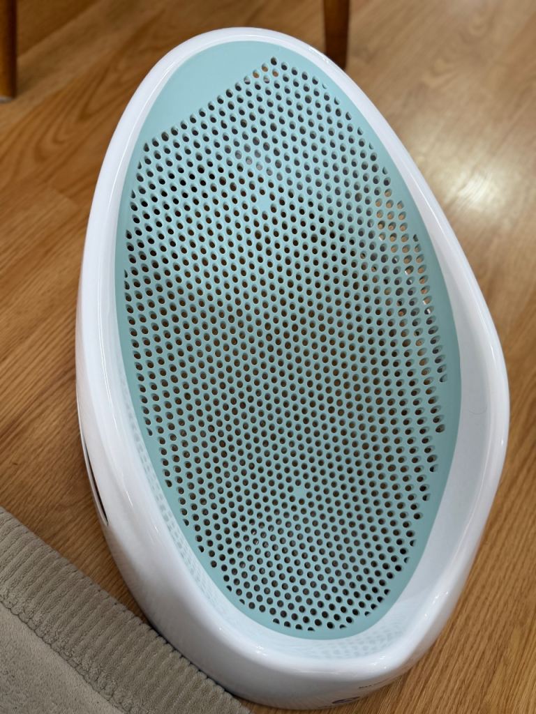 Angelcare Soft-Touch Baby Bath Support - White/Aqua, Good Condition