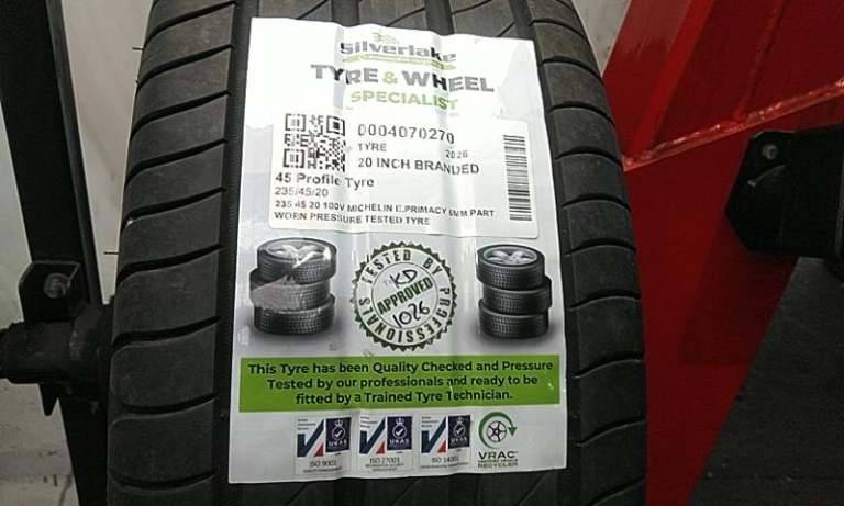 235 45 20 100v Michelin E.Primacy 6mm Part Worn Pressure Tested Tyre